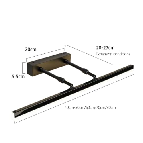 Lámpara de espejo baño LED regulable de 60cm con aplique de pared moderno para interior 6