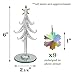 Tabletop Christmas Tree - Spun Glass with Gold Trimmed Star - Includes 9 Iridescent Crystal Snowflake Ornaments - Mirrored Base is 2 3/4