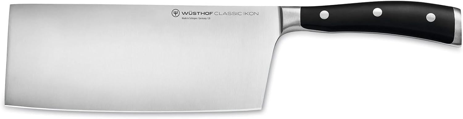 Wüsthof Classic Ikon 7 Inch Asian Chef's Knife, High Carbon Stainless Steel, Forged, Rustfree, Ideal for Vegetable Preparation, Sharp, Germany
