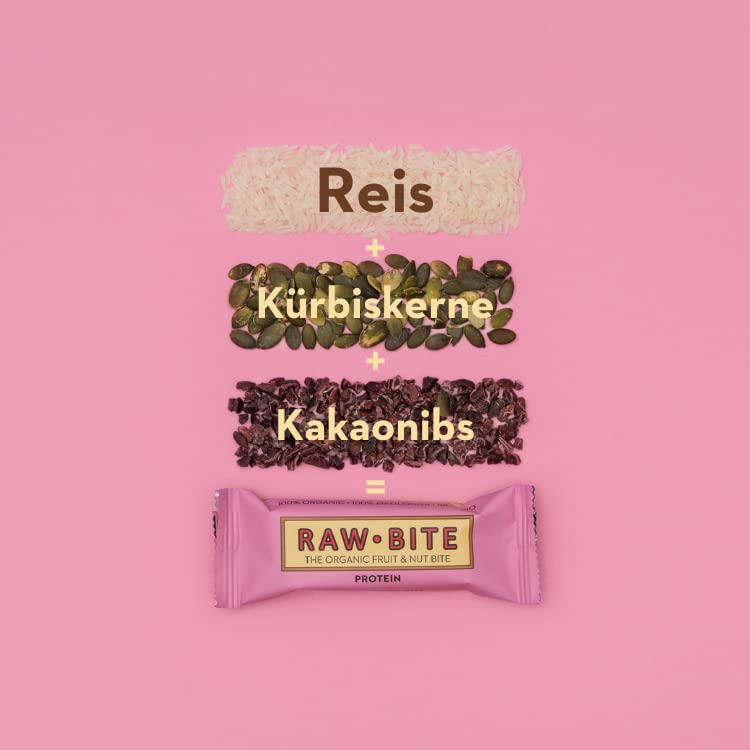 RAWBITE Bio, Barretta di frutta e noci in scatola, 12 pezzi, vegan, senza glutine e senza lattosio, confezione grande, confezione da 12
