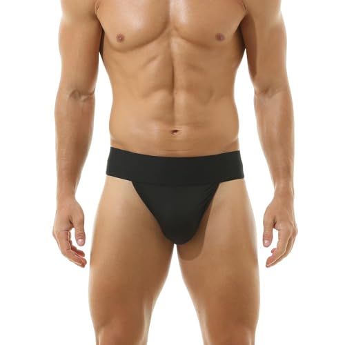BRODDLE Men's Nylon Thong Underwear Thick Band G-String Low Rise T-Back Bulge Pouch Workout for Men2
