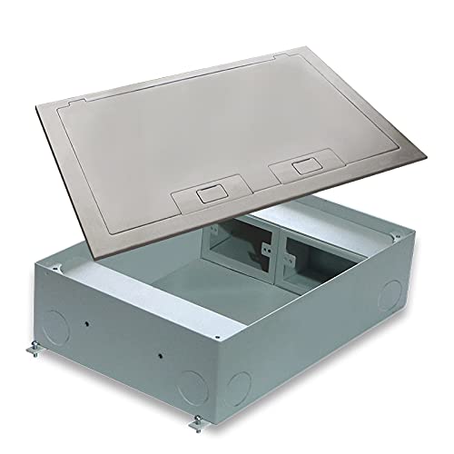 Floor Box for Power and Data - 4-Gang - Stainless Steel Cover C34SFN