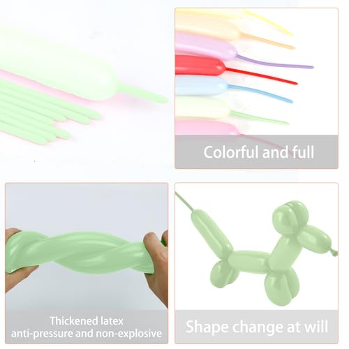 Image of 260 Balloons, 50pcs Maca Green Long Balloons for Arch, Animals Kit, Twisting