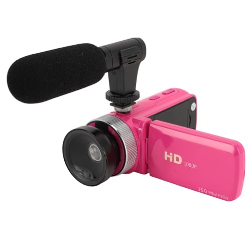 Alomejor Caméra Vidéo Numérique, Caméscope Vlogging Haute Définition en Matériau ABS avec Microphone et Résolution 1080P pour la Diffusion en Direct et...