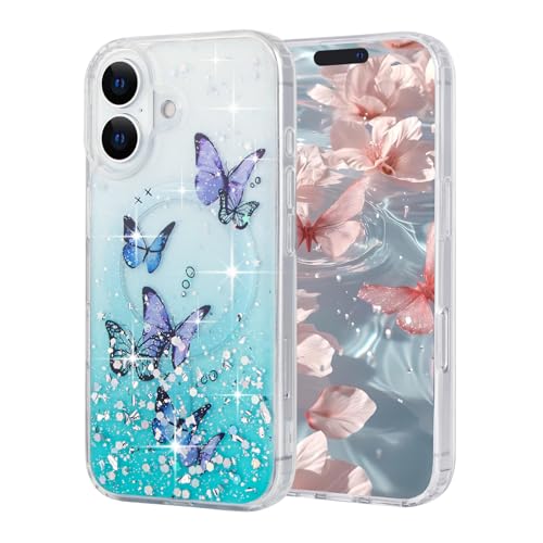 Coque magnétique Téléphone 17 papillon bleu pour protéger sans masquer le design