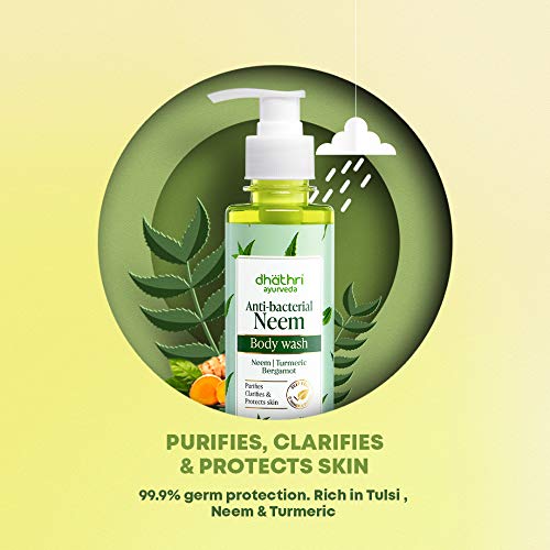 Image of Dhathri Ayurveda Anti-Bacterial Neem Body Wash | Body Wash for Men and Women | Natural Body Wash to Stay Fresh & Moisturized| 99.9% germ protection (200 ml)