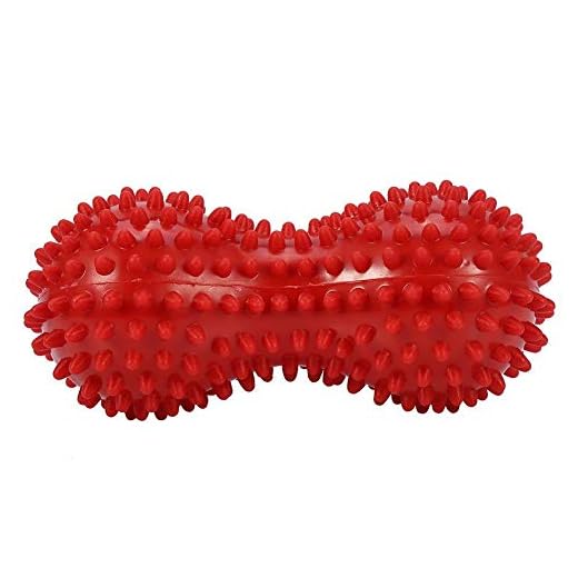 Jordnötsmassageboll, kryddig massageboll fitness övning rörlighet boll lindring smärta muskel steess plantar fasciit, perfekt för triggerpunktsreflexologi Röd