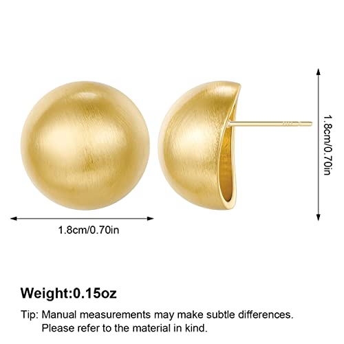 Stud Earrings for Women Half-ball Mattle Gold Sliver Studs Gold Brushed Button Earrings for Women Fashion Vintage Stud Earrings for Party Jewelry4