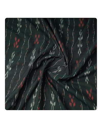 Image of Premium Sambalpuri Ikat Weave Pure Handloom Cotton Shirt Fabric Authentic Odisha Traditional Tie-Dye Craft, Soft & Breathable Natural Cotton Material for Custom Tailoring, Casual & Formal Wear