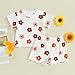 fhutpw Toddler Baby Girls Summer Outfits Daisy Ruffle Short Sleeve T-Shirts Tops Floral Shorts 2Pcs Clothes Set 6M-4T (B Floral White, 3-4 Years)