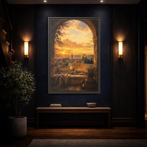 Toile Jerusalem Golden Light tableau mural vertical 40x60cm