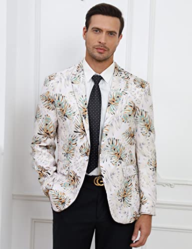 TURETRENDY Men's Printed Blazer Casual Slim Fit One Button Sports Coat Festival Party Jacket2
