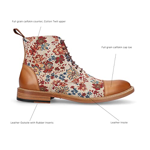 Taft Mens Jack Dress Boot With Italian Full-Grain Calf Skin And Rubber Lug Sole, Florence, 9 #TOP1
