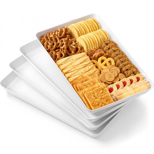 WOWBOX 4 pcs Serving Tray for Entertaining, Grilling...