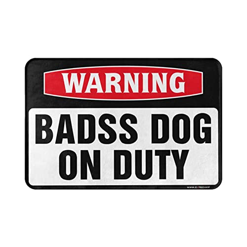 Tapete para entrada al aire libre COTECI con advertencia de perro rudo 3