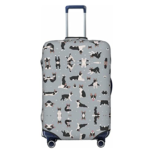 Housse de protection valise Boston Terrier noir élastique L pour bagage de 65 à 70 cm KOOLR