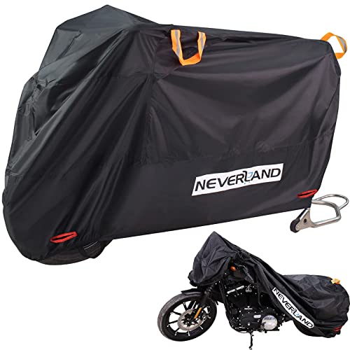 Funda para Moto Neverland Cubierta de la Moto Lona para Motocicleta para Exterior de 210D Oxford Cubierta Interior con Tiras Reflectantes Lona Impermeable para el Invierno 245 x 105 x 125 cm