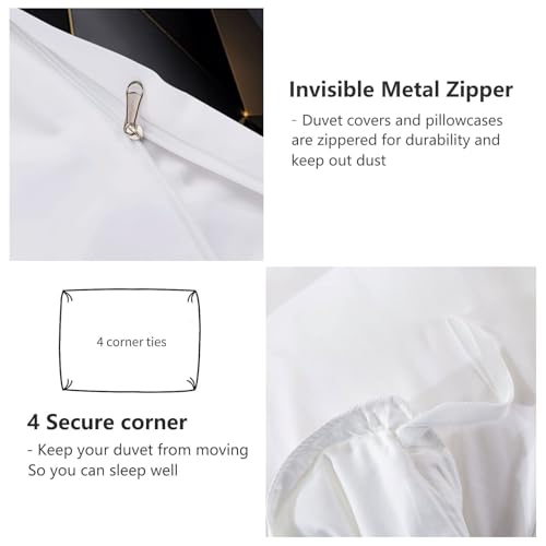 Housse de couette microfibre anti-plis et facile à enfiler grâce à sa fermeture éclair - 7