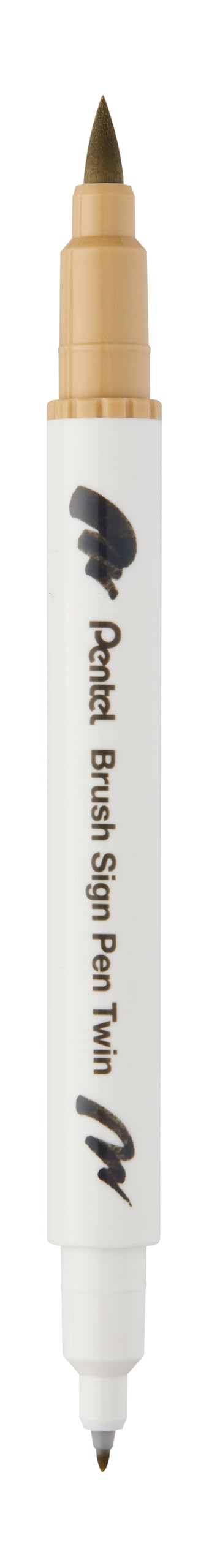 Pentel Brush Sing Pen Twin Çift Taraflı Fırça Uçlu Kalem BEJ