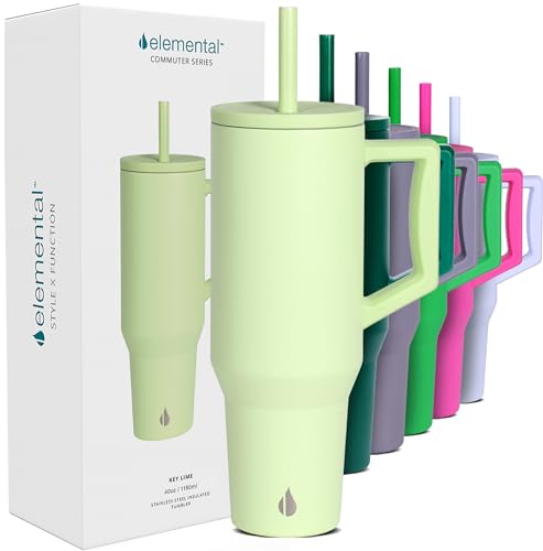 Image of Elemental Spill Proof 40oz Insulated Tumbler with Handle & Straw Travel Mug