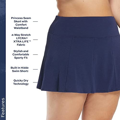 BEACH HOUSE Olivia Princess Seam Plus Size Swim Skort — High Waisted Swimsuit Skirt2