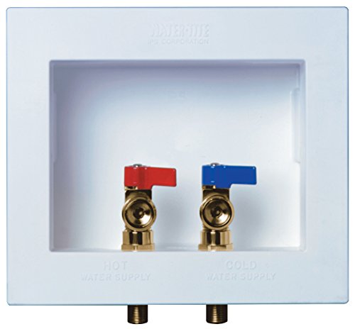 Water-Tite 85123 DU-All Dual-Drain Washing Machine Outlet Box - Quarter-Turn Brass Valves (Uninstalled), 1/2" CPVC Connection