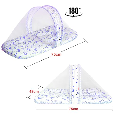 Image of VParents Baby Bedding Set with Mosquito net Cotton, Galaxy (Blue) 110686
