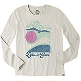 Life is good Women's Long Sleeve Cool I Like It Here T-Shirt (Simply Ivory)