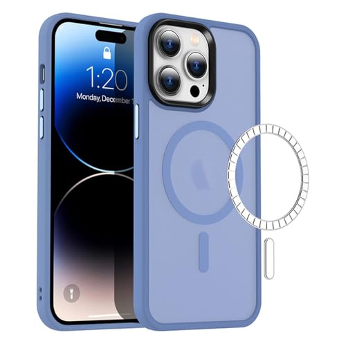 Coque magnétique mate violet foncé pour iPhone 15 Plus premium luxe