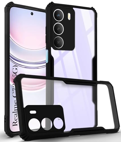 Image of Jkobi Back Cover Case for Realme C73 (Shockproof with Polycarbonate Clear Panel | Professional Black)