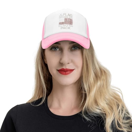 If This Flag Offends You, I'll Help You Pack Trucker Hat Snapback Mesh Baseball Cap Unisex 6