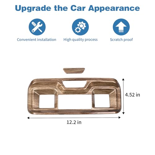PDKLIN for Silverado Rear Air AC Vent Cover Trim Panel Compatible with Chevy Silverado GMC Sierra 2022-Present Wood Grain Interior Accessories by PDKLIN - Used condition - Image 4