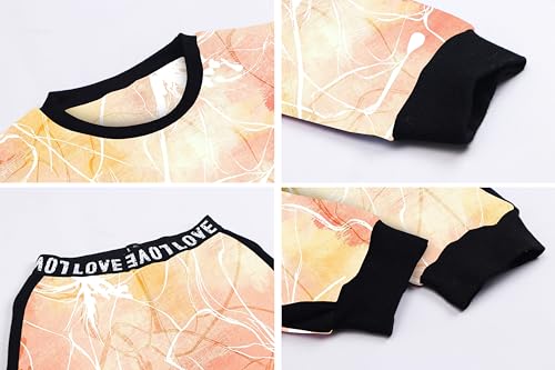 Image of Betusline Girls 2 Piece Outfits Girls Cropped Sweatsuit Pants Outfit Clothes Set, 4T-14 Years