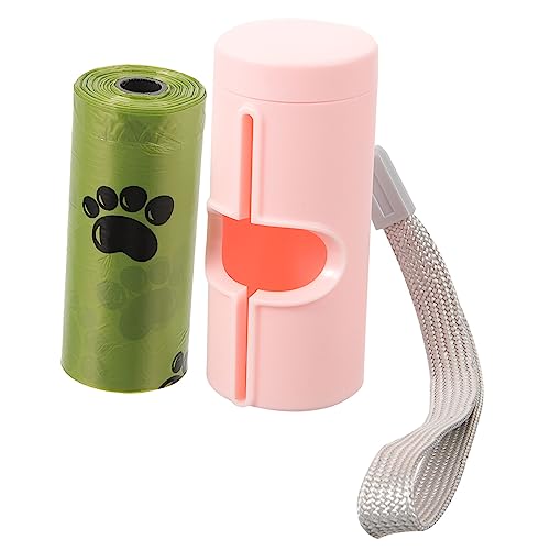 DRESSOOS 1 セット うんちバッグディスペンサー スクープ うんこ袋ホルダー 犬の散歩バッグ 犬の排泄物 子犬のうんち袋 毎日使ううんちバッグホルダー 便利なうんち袋ホルダー Abs ピンク