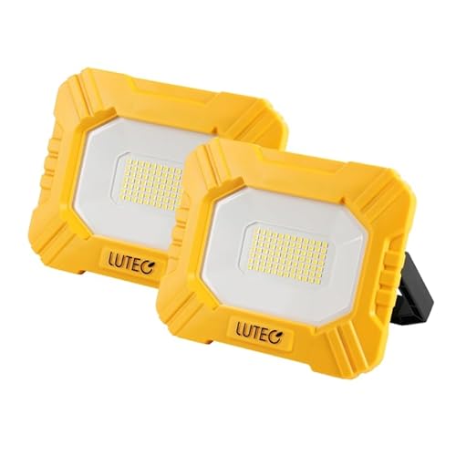 Image of LUTEC 2 Pack 3500LM LED Work Light, Rechargeable Magnetic Work Lights with Stand, Portable 5000K Flood Light for Car Repair, Fishing, Camping, Emergency, Hiking, 3 Modes