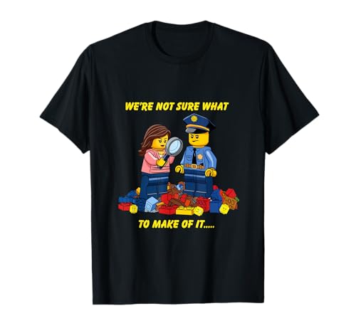 Building Bricks Police Crime Scene Blocks Builder Funny T-Shirt