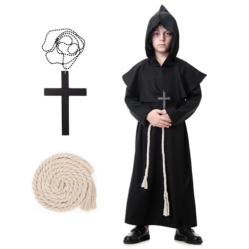 MOMOSTAR Disfraz Monje Medieval Niño, Disfraz Monje...