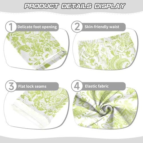 KLL Traditional Oriental Paisley Pattern Vintage Watercolor Toddler Girls Active Leggings Stretch High Waisted Workout Pants3