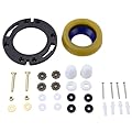 Toilet Flange with Wax Ring for Toilets Replacement Kit Includes Bolts PVC Toilet Flange Repair Kit for 3" or 4" Pipes, Fit Toilet Install & Repair