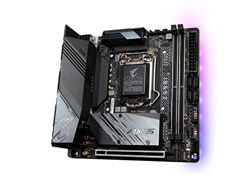 GIGABYTE Z590I AORUS Ultra (LGA 1200/Intel Z590/Mini-ITX/Dual M.2/PCIe 4.0/USB 3.2 Gen2X2 Type-C/Intel WiFi 6/Intel i225V 2.5GbE/Gaming… – Ansicht 3