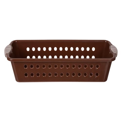 Image of Heart Home Pack of 2 Storage Basket | Storage Organizer for Refrigerator-Vegetables-Stationery | Multipurpose Cabinet Shelf Rack | Storage Box for Kitchen | JAWA-2 | Medium | Peach & Brown