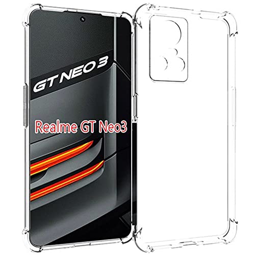HUANGTAOLI Case Compatible with Realme GT Neo 3, Slim Soft TPU Shockproof Anti-Scratch Phone Case Cover with Reinforced Corner Bumper Transparent