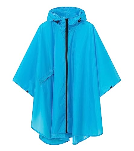 SaphiRose Lightweight Kids Rain Poncho Waterproof Jacket Zipper Up Rain Coat