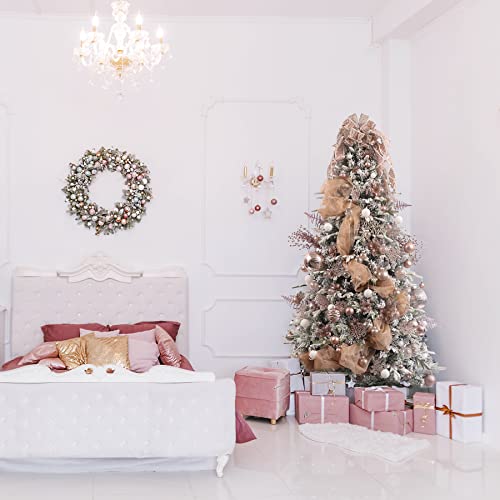 Clear Christmas Ball Ornaments,24ct Shatterproof Plastic Decorative Christmas Ornaments Hanging Xmas Tree Baubles Set with Stuffed Delicate Glittering Decorations for Holiday Party Decor(Rose Gold) - image 6