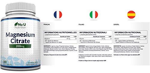 Nu U Nutrition Magnesium Citrate 200 mg
