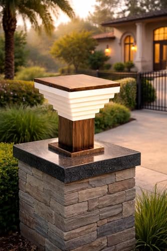 Image of Modern Golden Antique Finish Outdoor Gate Pillar Light - Waterproof Garden Entrance Lamp for Home Entrance, Garden, Villa Entrance, Hotel & Restaurant Outdoor Area (Pack of 2) (Without Bulb)