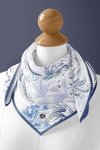 100% Silk Headscarf for Women - 22"x 22" inch Hair Scarf Tree Pattern Silk Headscarf Bandanas Square Silk 603703