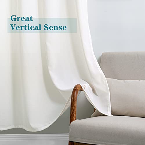 Bgment Natural Linen Look Semi Sheer Curtains For Bedroom, Grommet Light Filtering Casual Textured Privacy Curtains For Living Room, 2 Panels (Each 42 X 45 Inch, Ivory Cream) #TOP4