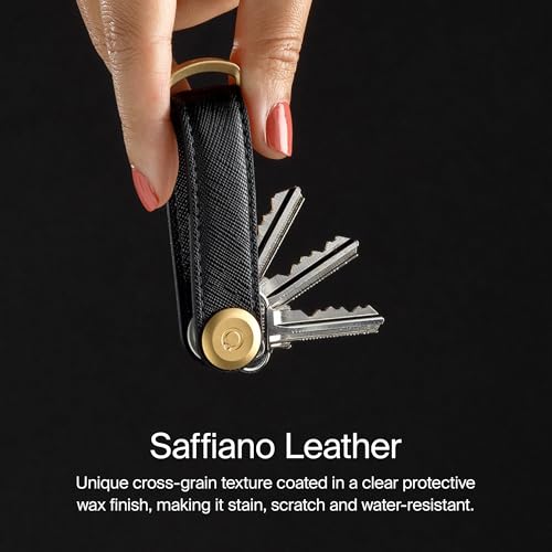 Image of orbitkey Men's Parent - Saffiano Leather Key Chain