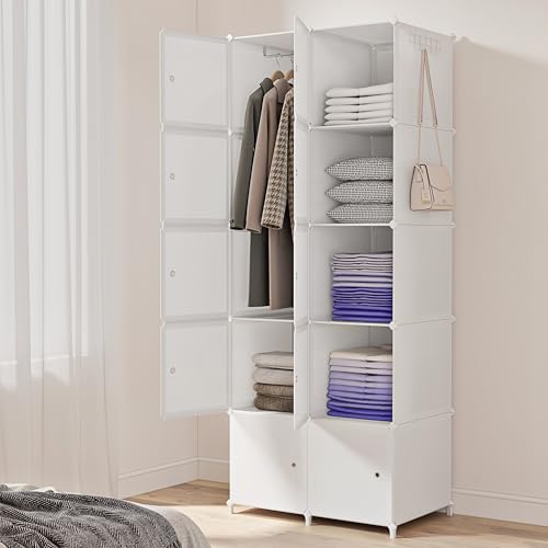 JOISCOPE Armario portátil para Colgar Ropa, Armario Modular, Armario Modular Que Ahorra...